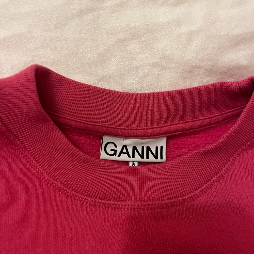 Ganni Fuchsia Crewneck Sweatshirt